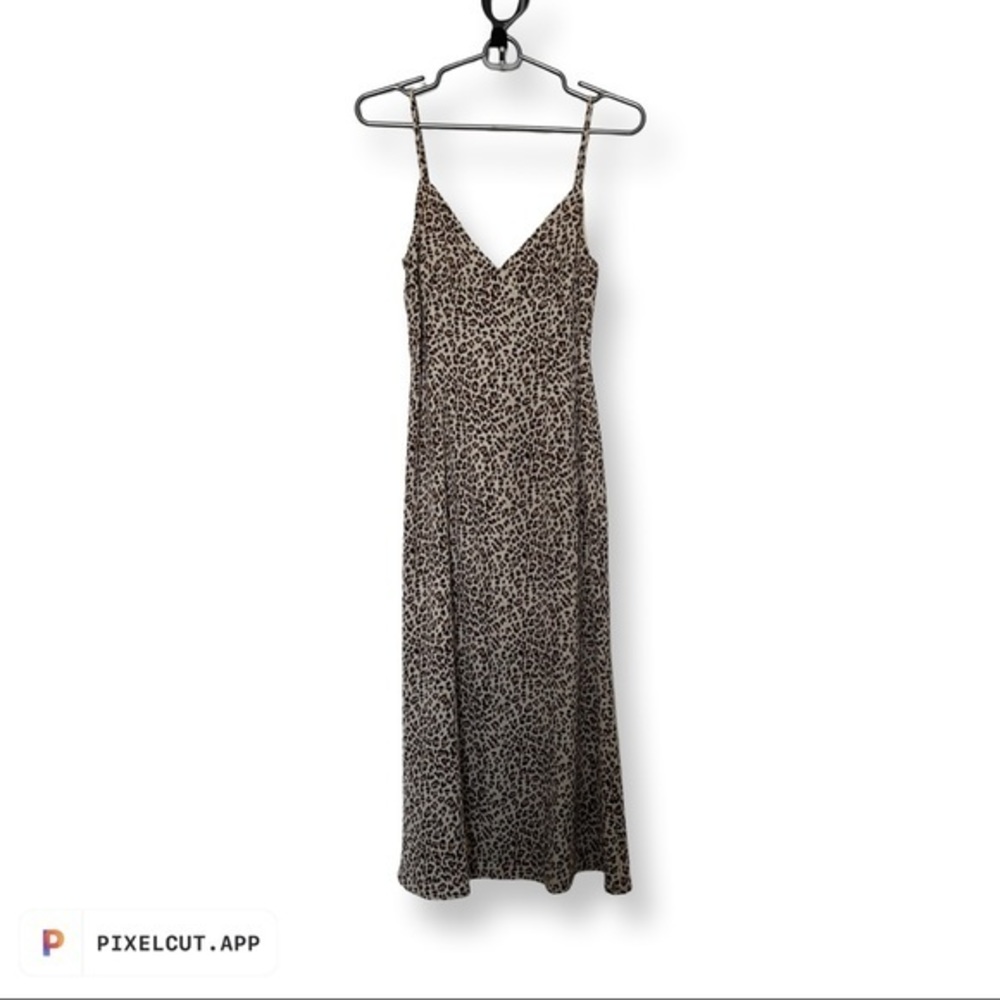 Audrey 3 + 1 Midi Leopard Cheetah Animal Print Spaghetti Strap Dress